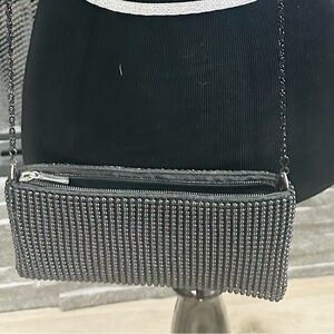 Elegant Black Beaded Crossbody Bag